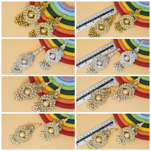Pair beaded latkan - beaded, tassel