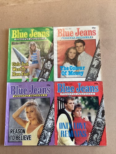 Four 1980s vintage - four, blue