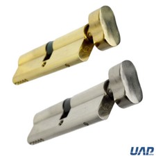 UAP Thumb Turn Budget Euro Cylinder Barrel Door Lock with 3 Keys, Brass & Nickel