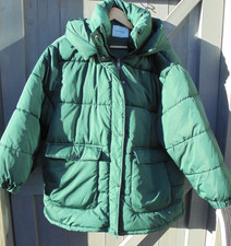 GEORGE DARK GREEN WARM PADDED COAT WITH HOOD XL UK 20-22