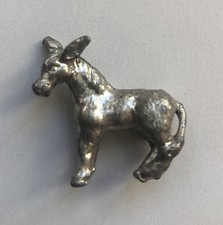 Vintage Miniature White Metal Donkey Ornament