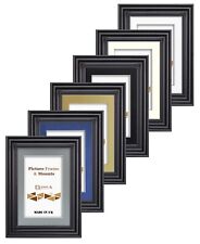 Black Photo Picture Frame Swept Poster Frame & Mount White Black Ivory Grey Blue
