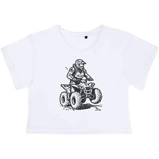 'Amphibious ATV 4 Wheeler' Women's Cotton Crop Tops (CO045987)