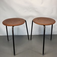 Pair of Vintage Teak Stools