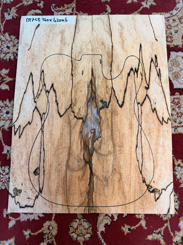 Spalted beech piece guitar - spalted,