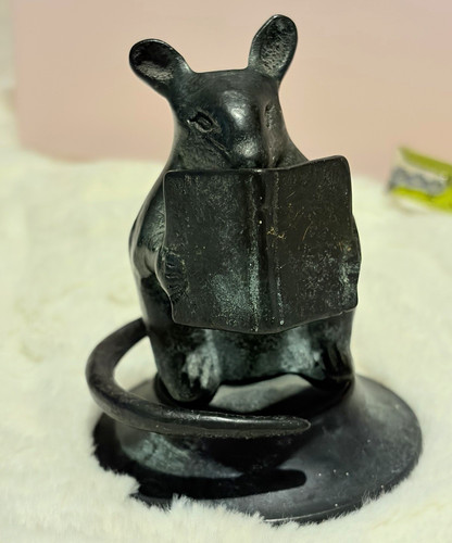 Bronze mouse figurine ornament - mouse,
