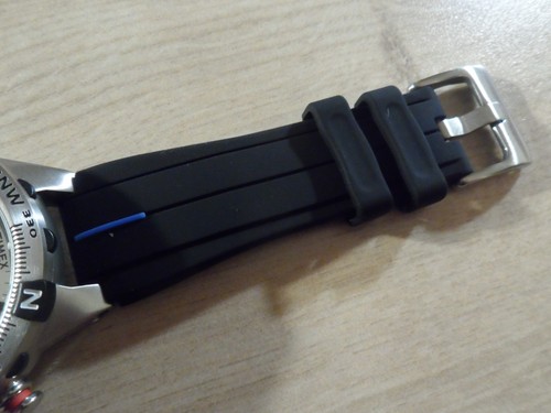 Black rubber watch strap - black,