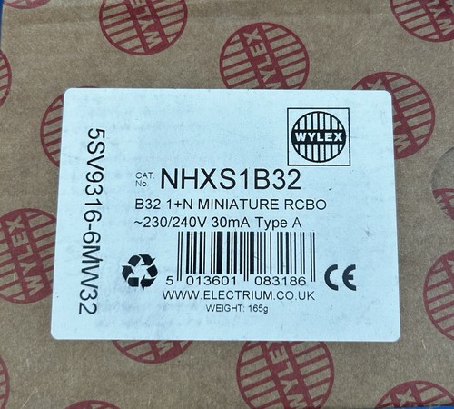 Wylex nhxs1b32 miniature rcbo - nhxs1b32,