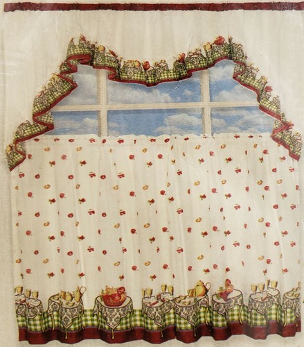 Printed kitchen curtains set - printed,