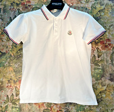 Moncler White Cotton Polo Top TShirt size M
