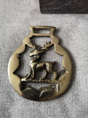 Vintage stag horse brass - horse,