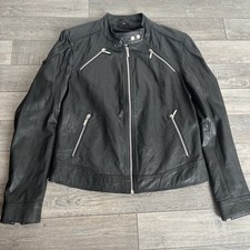 Black Leather Jacket By Gianni & Maria Milano Womens Size M 