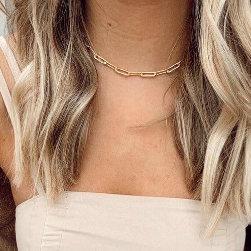 Link chain necklace choker - link,