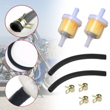Motorcycle Fuel Petrol Inline Oil Filter Hose Pipe Clip For Scooter Bike ATV