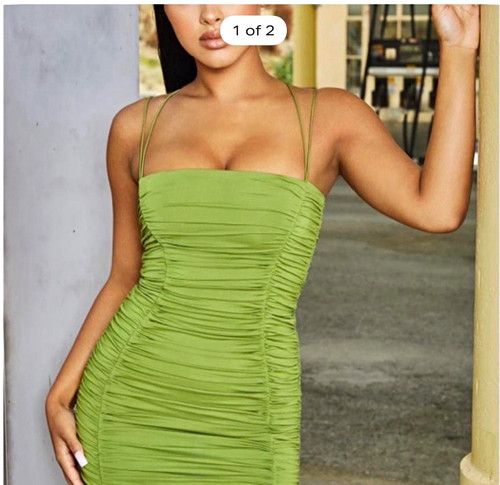 Polly green ruched mini - polly,