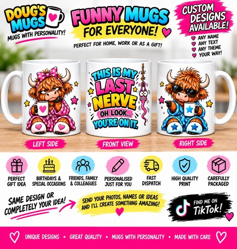 Doug mugs highland cow - highland, "this