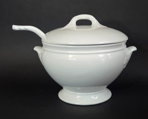 Vintage white ceramic - white, soup