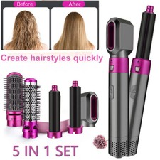 5 in1 Electric Hair Dryer Blow Curler Set Detachable Styler Hot Air Brush Salon