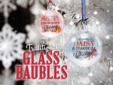 Personalised Traditional Glass Named Bauble - Christmas Bauble - Xmas Decoration