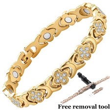 LADIES WOMEN MAGNETIC HEALTH BRACELET CARPAL TUNNEL BANGLE ARTHRITIS PAIN RELIEF