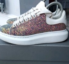 Alexander McQueen PINK/ROSE Glitter Oversized Runway Trainers - Size UK 5/38 EU