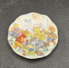 Vintage Miniature Fine Bone China Plate, Teddy Bears Playing
