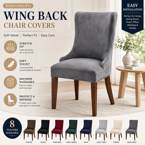Velvet wingback dining chair - velvet,