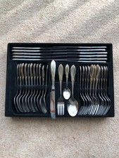 sBs Bestecke 70 piece gold plate chrome nickel steel cutlery set