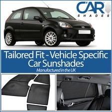 Ford Fiesta 3dr 02-08 UV CAR SHADES WINDOW SUN BLINDS PRIVACY GLASS TINT BLACK 