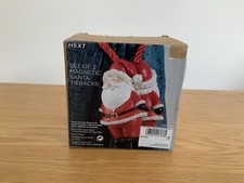 Next Set of 2 Red Magnetic Christmas Santa Curtain Tie Backs Hold Back NEW