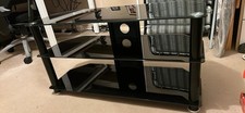 Black Glass TV Table Unit