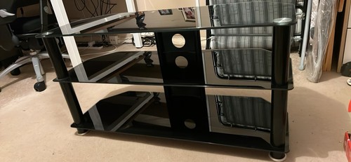 Black glass table - table, unit
