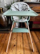 Stokke Clikk Baby High Chair Clover Green with Cushion Excellent Condition