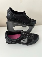 Skechers Ladies Black Biker Shoes Trainers - UK Size 6