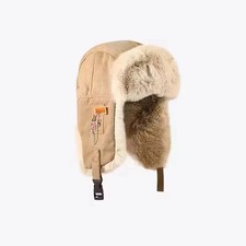 Leather Ushanka Trapper Hat -