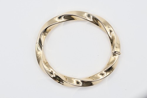 9ct yellow gold hinged twist - 9ct,