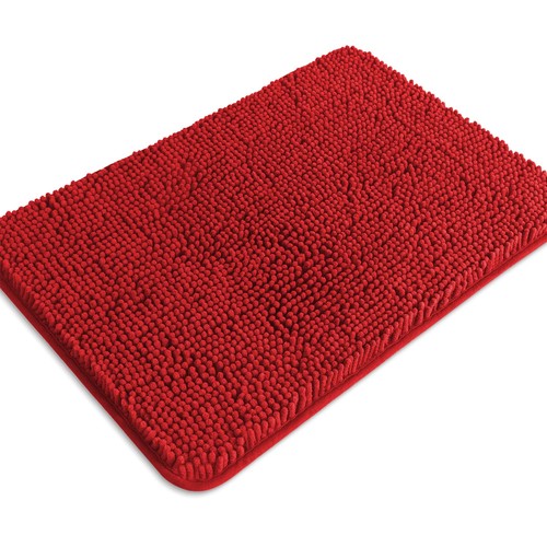 Red bathroom rugs - red,