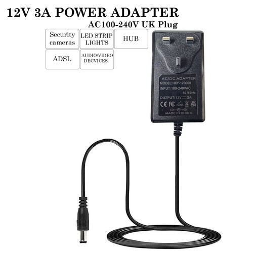12v plug power supply - 3a, dc