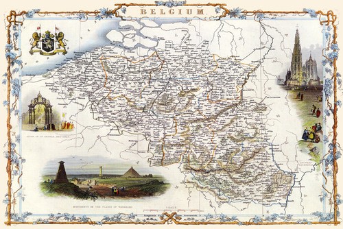 1800 map belgium waterloo - 1800's,