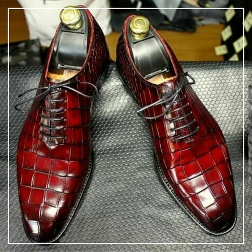 Men handmade shoes - shoes, burgundy