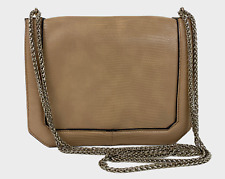 TOPSHOP Ladies Womens Bag Brown Faux Leather Shoulder Chain Strap Handbag