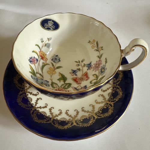 Aynsley blue butterfly teacup - aynsley,