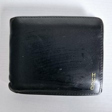 Hugo Boss Men's Leather Wallet for Notes & Coins • Black & Yellow