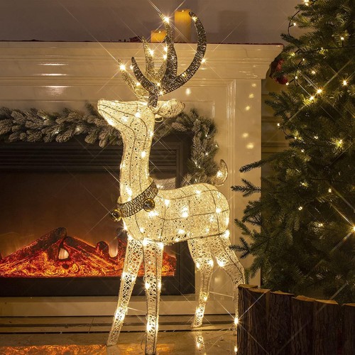 Led reindeer metal gold - reindeer,