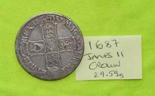 1687 Silver CROWN Coin King