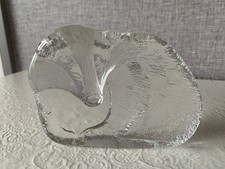 Badger Crystal Glass Paperweight Sculpture Royal Krona By Mats Jonasson B33*