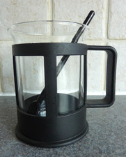 Bodum large glass mug - mug, black