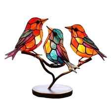 Stained Glass Birds On Branch