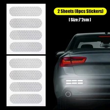 8x Retro Reflective Strip Stickers For Motorcycle Helmet Reflector Warning Mark