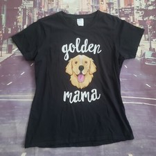Dog Mom Port & Co. GOLDEN MAMA Labrador Retriever Black Shirt Large Short Sleeve